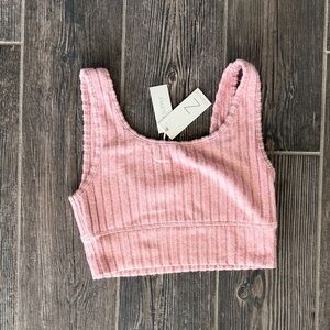 Z Supply Dusty Rose Ribbed Cropped Tank